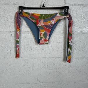 BECCA Women's Tie Side Bikini Bottom, reversible, Bora bora print Medium $78